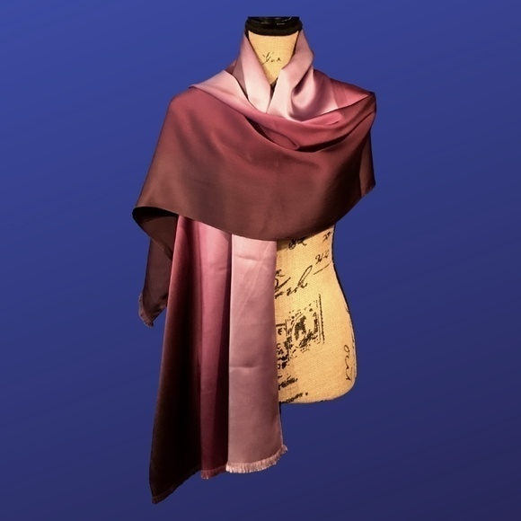 ECHO Accessories - ECHO Shawl Wrap Cape, 100% Silk, Oversized, PURPLE OMBRE Dip Dye, NWOT